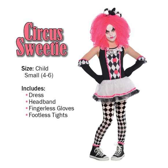 Circus Sweetie Clown Costume - Child Small (4-6) - Picture 1 of 4